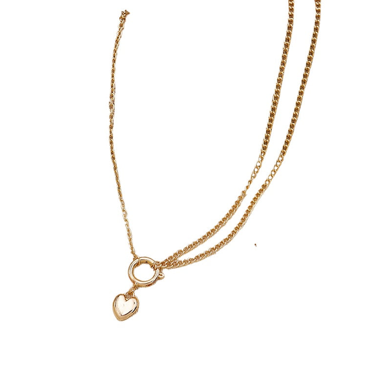 European Chic Alloy Peach Heart Pendant Necklace - Vienna Verve Collection