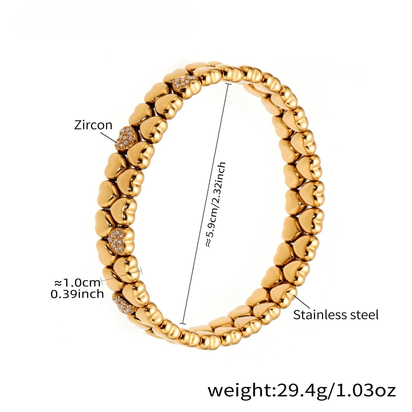 Planderful Everyday Genie Zircon Love Beaded Bracelet Women
