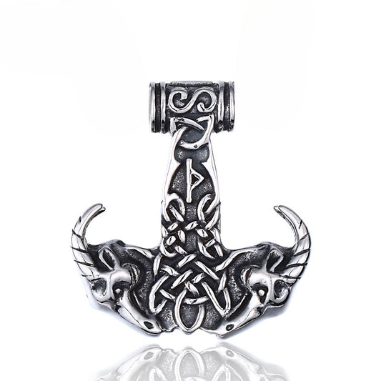 Scandinavian Viking-Inspired Titanium Steel Pendant for Men – Planderful Everyday Genie Collection