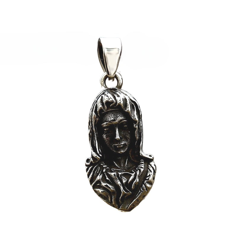 Men's Retro Titanium Steel Virgin Pendant - European and American Cross-Border Stainless Steel Casting Accessory
