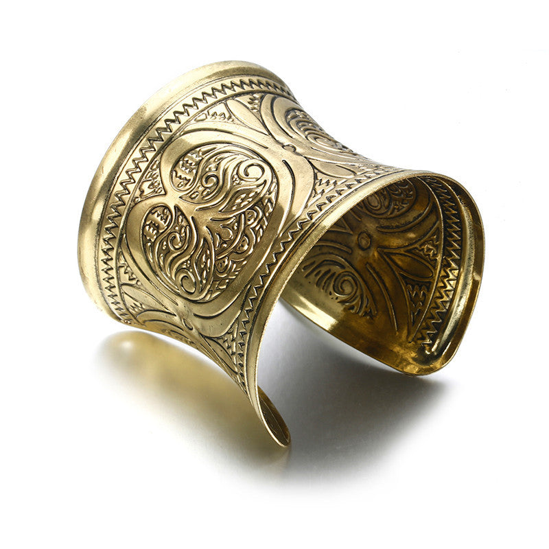 Embossed Retro Alloy Bracelet for Women - Vienna Verve Collection