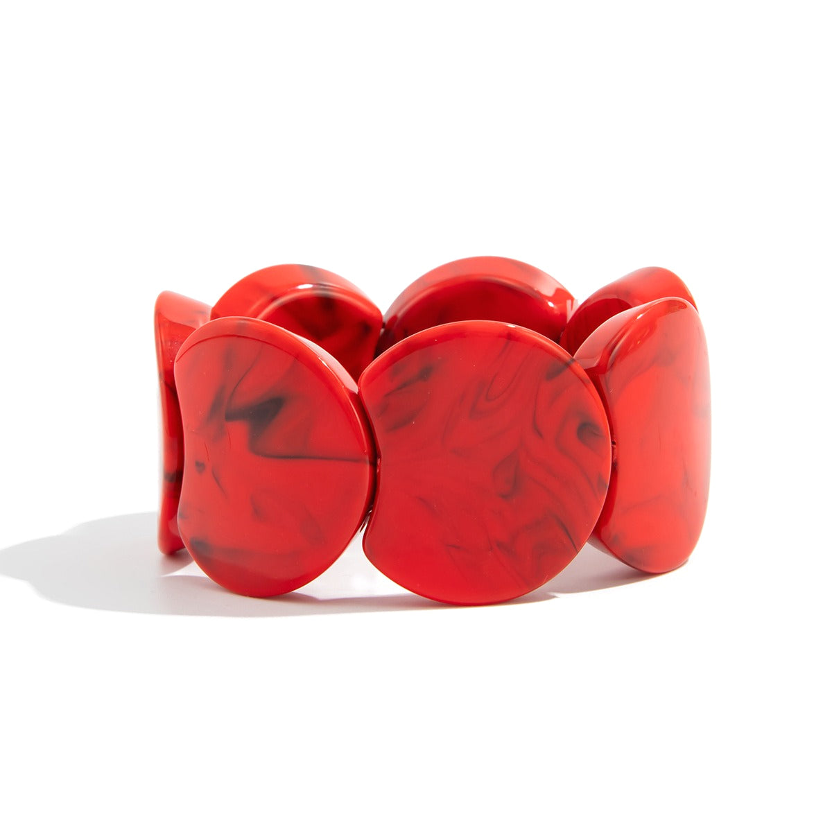 Planderful Vienna Verve Wide Crescent Geometric Elastic Bracelet For Women Retro Statement Jewelry