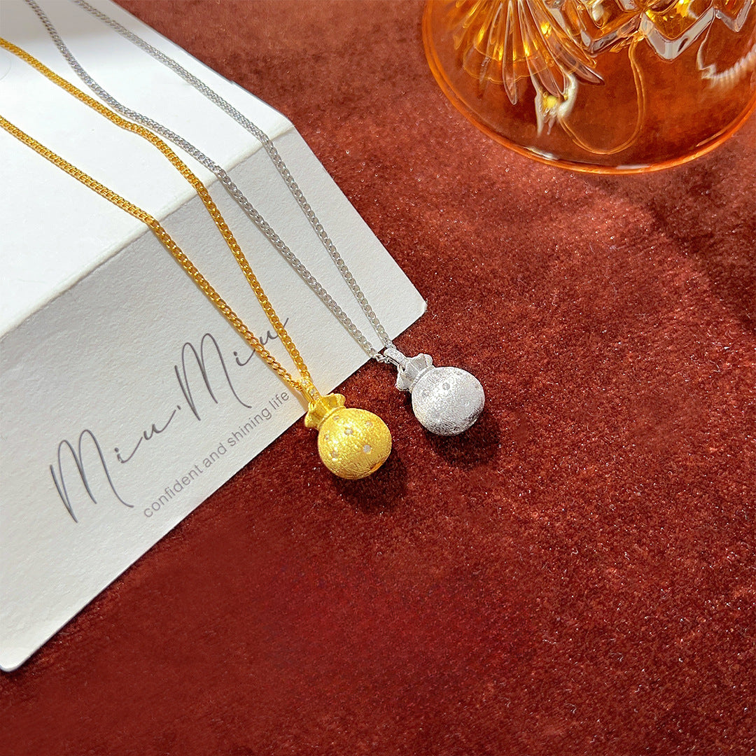 Full of Luck Brushed Small Lucky Bag Necklace for Women