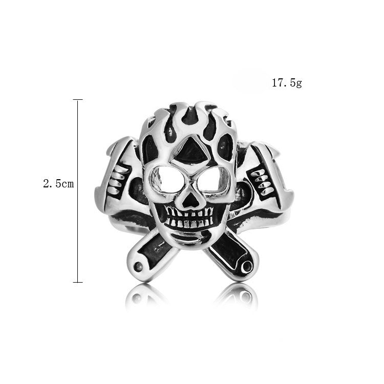Titanium Steel Skull Ring