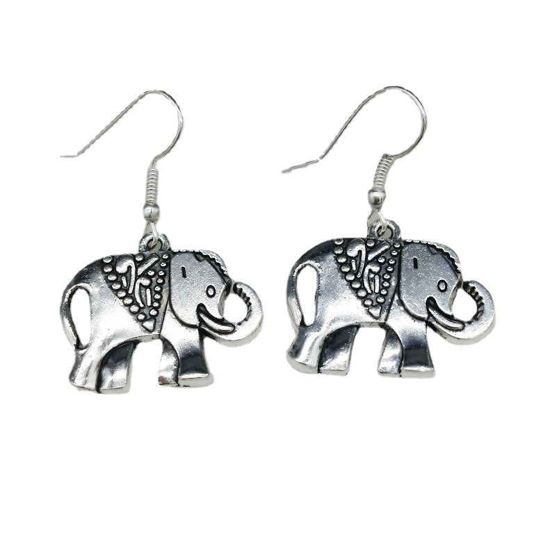 Vintage Tibetan Silver Elephant Drop Earrings - Wholesale Bundle on Top Online Platforms