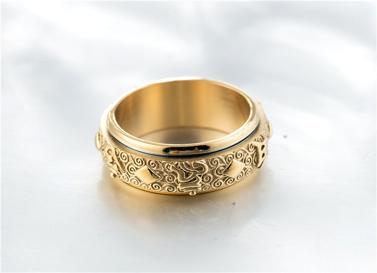 Mantra Six Character True Word Titanium Steel Ring