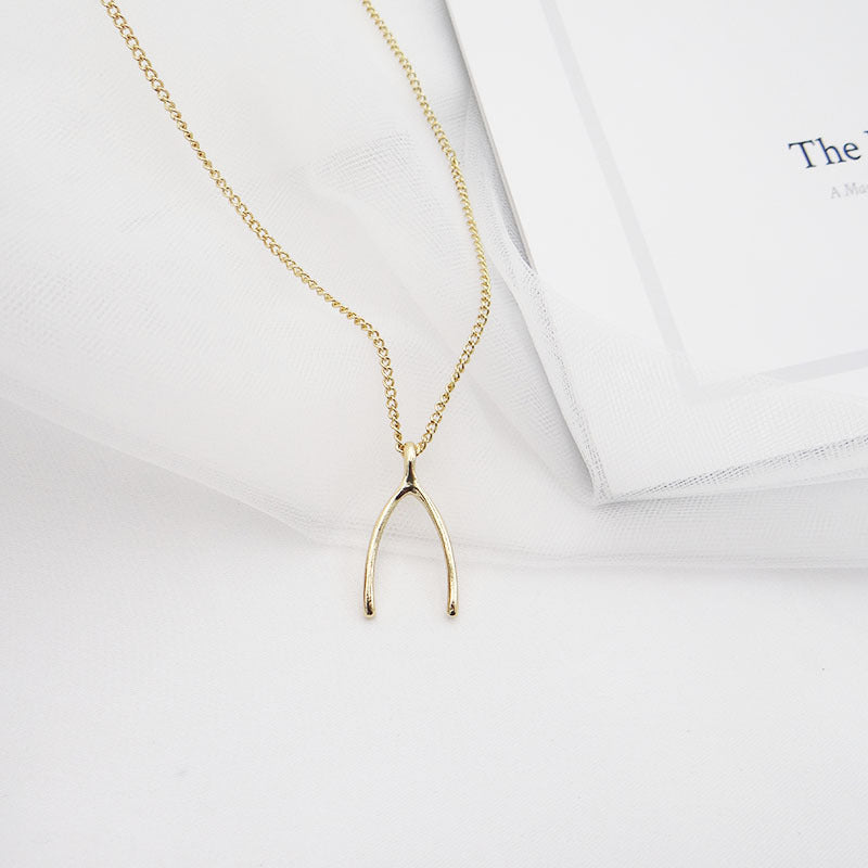 Forest Student Wishing Bone Pendant Necklace with a Modern Touch