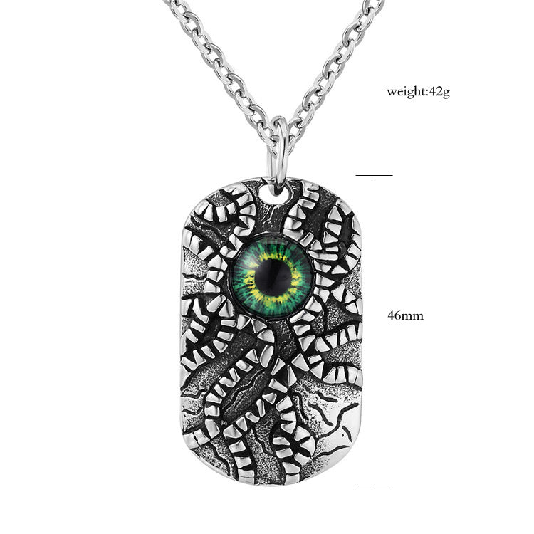 Planderful Personalized Retro Devil's Eye Pendant Necklace For Men And Unisex Titanium Steel Protection Statement