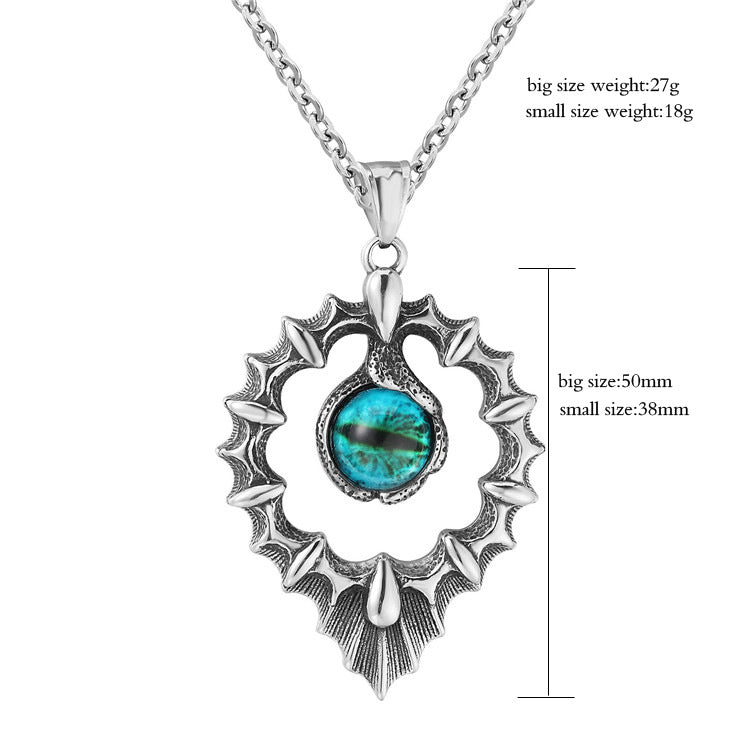 Personalized Devils Eye Titanium Pendant Retro Flame Design For Men And Unisex Planderful Protection Statement Jewelry