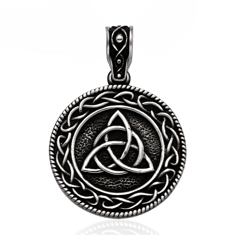 Titanium Steel Nordic Viking Celtic Knot Pendant for Men - Retro Wholesale Design
