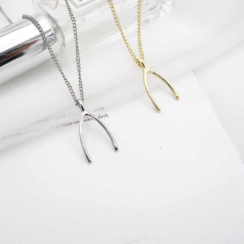 Forest Student Wishing Bone Pendant Necklace with a Modern Touch