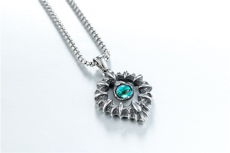 Personalized Devils Eye Titanium Pendant Retro Flame Design For Men And Unisex Planderful Protection Statement Jewelry