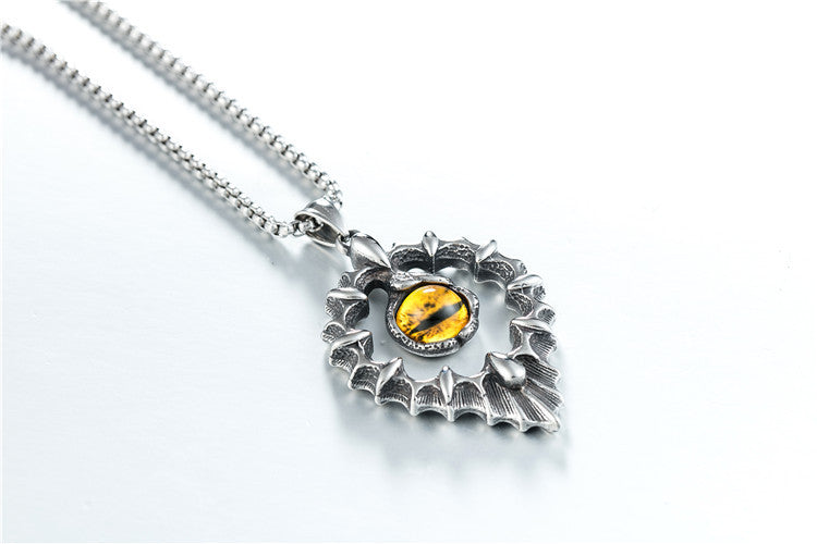 Personalized Devils Eye Titanium Pendant Retro Flame Design For Men And Unisex Planderful Protection Statement Jewelry