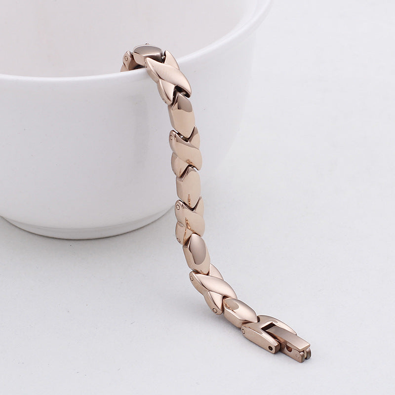 Korean-Inspired Titanium Steel Couple Bracelet - Trendy Stainless Steel Hand Jewelry