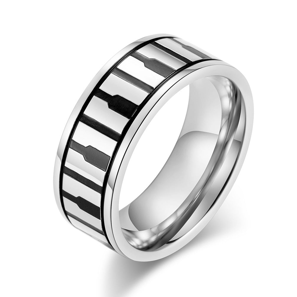Rose Gold Piano Keyboard Stainless Steel Ring