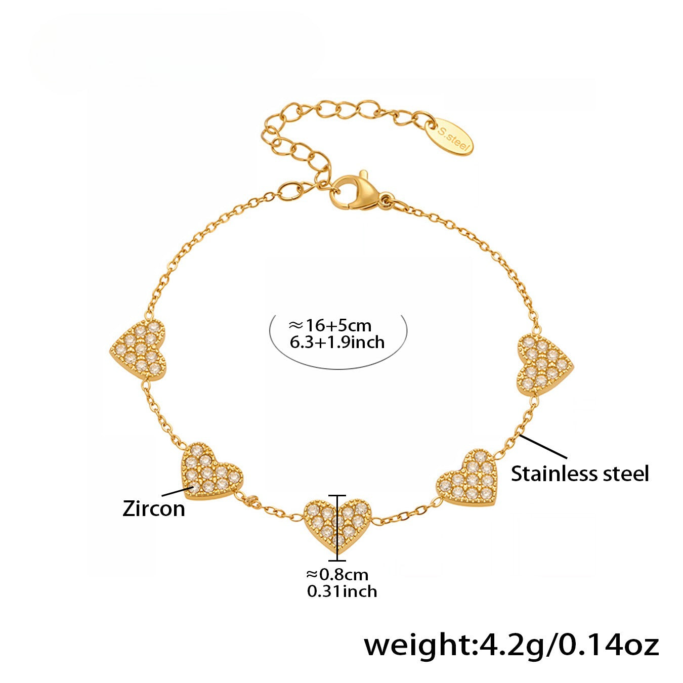 Planderful Zircon Bracelet for Girls Butterfly Charm