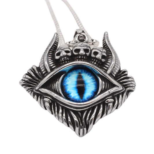 Titanium Steel Pendant Unisex Retro Protective Symbols Devils Eye Bulls Eye Planderful