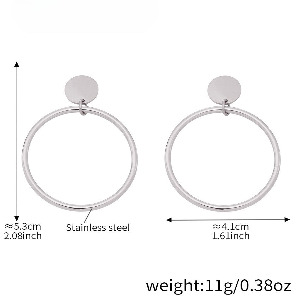 Planderful 18K Gold Plated Circle Earrings For Women