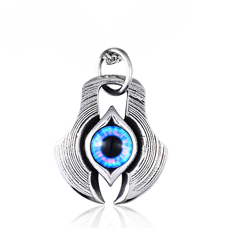 Personalized Titanium Steel Men's Pendant with Evil Eye Design – Wholesale Stainless Steel Jewelry