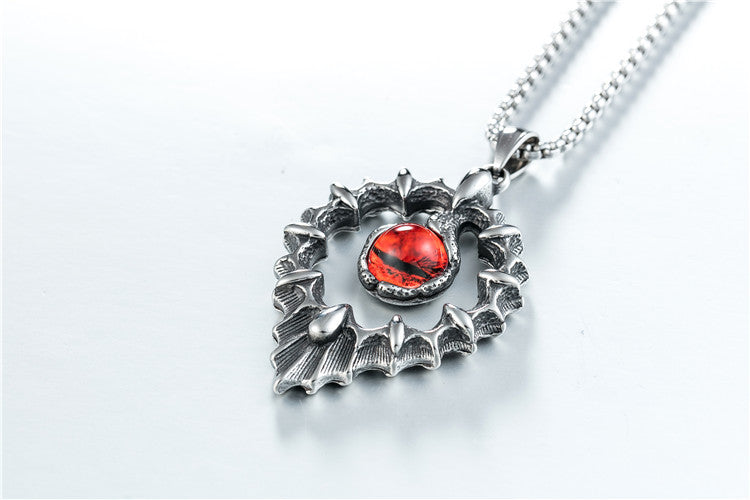 Personalized Devils Eye Titanium Pendant Retro Flame Design For Men And Unisex Planderful Protection Statement Jewelry