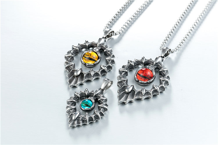 Personalized Devils Eye Titanium Pendant Retro Flame Design For Men And Unisex Planderful Protection Statement Jewelry