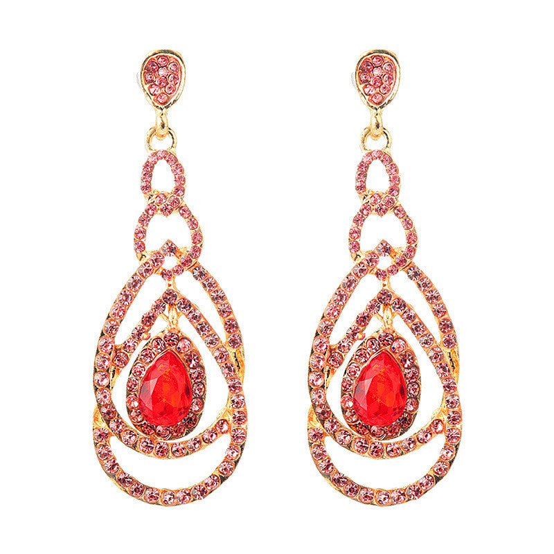 Vienna Verve Crystal Drop Earrings - Metal with Sparkling Gems