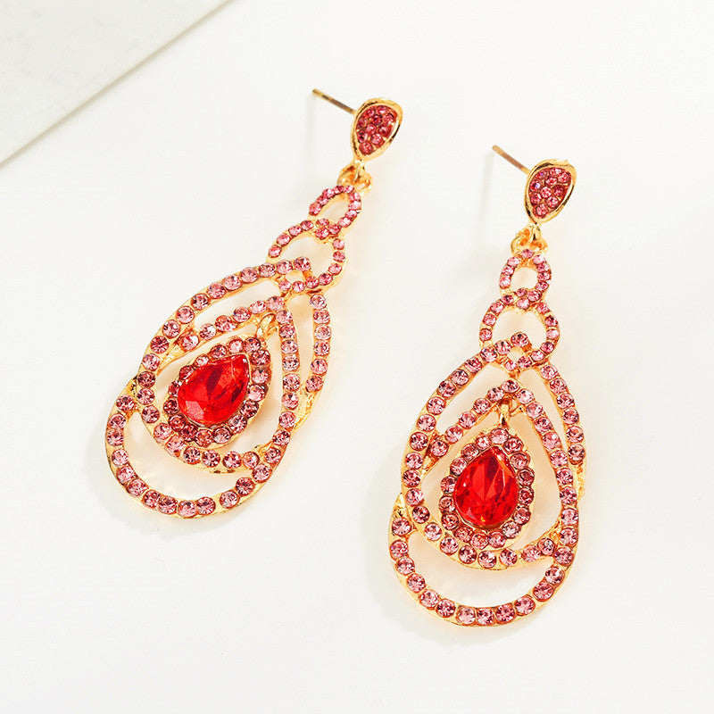 Vienna Verve Crystal Drop Earrings - Metal with Sparkling Gems