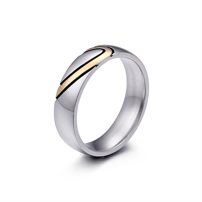 Heart-Shaped Puzzle Titanium Steel Couple Ring, Valentine's Day Gift.