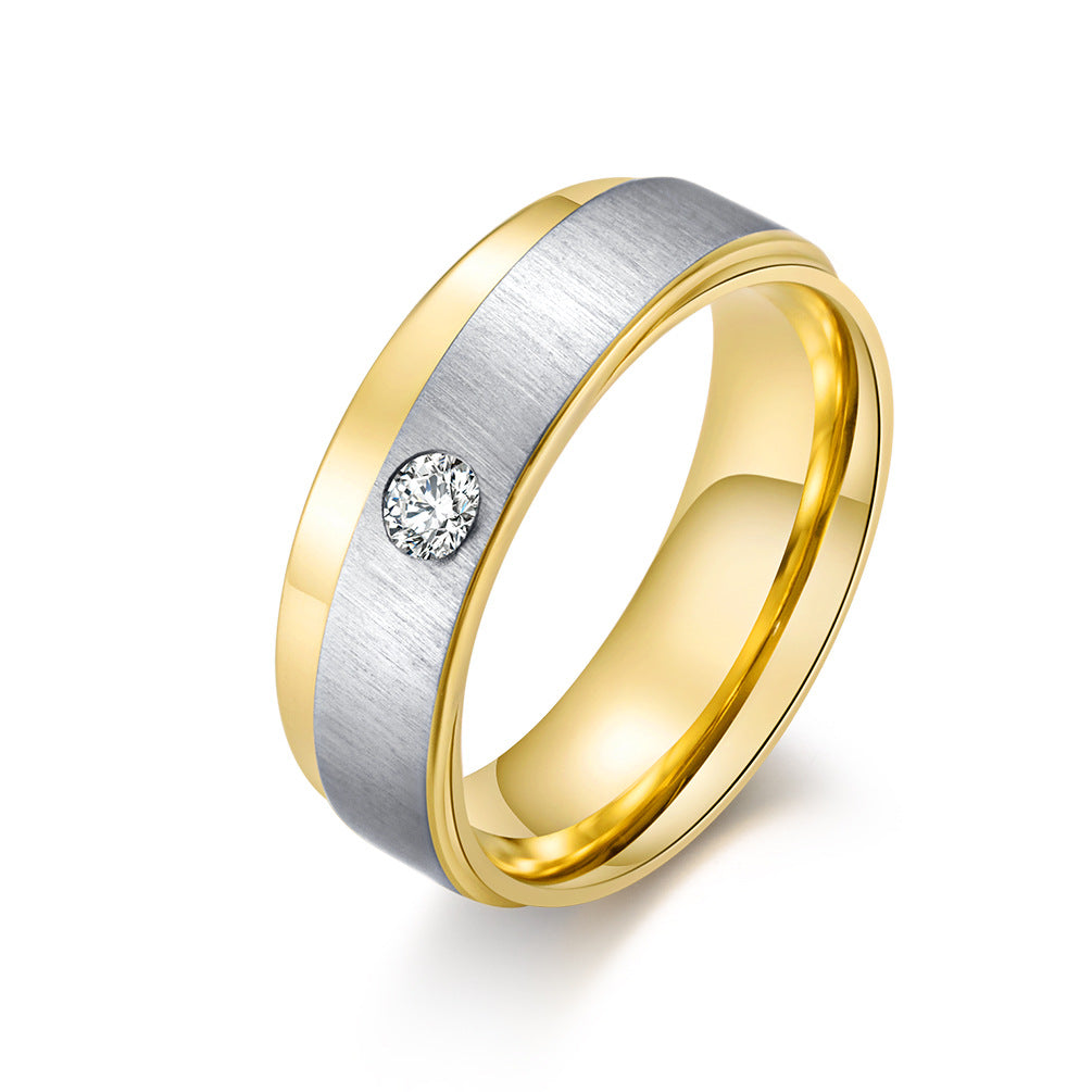 Brushed Single- Zircon Men's Ring – Zircon Men's