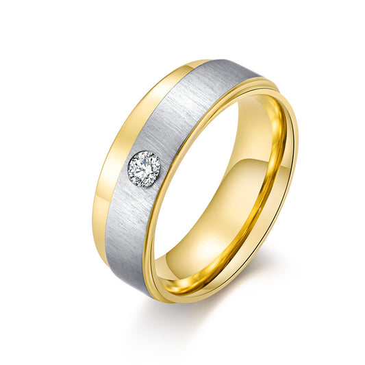 Brushed Single- Zircon Men's Ring – Zircon Men's