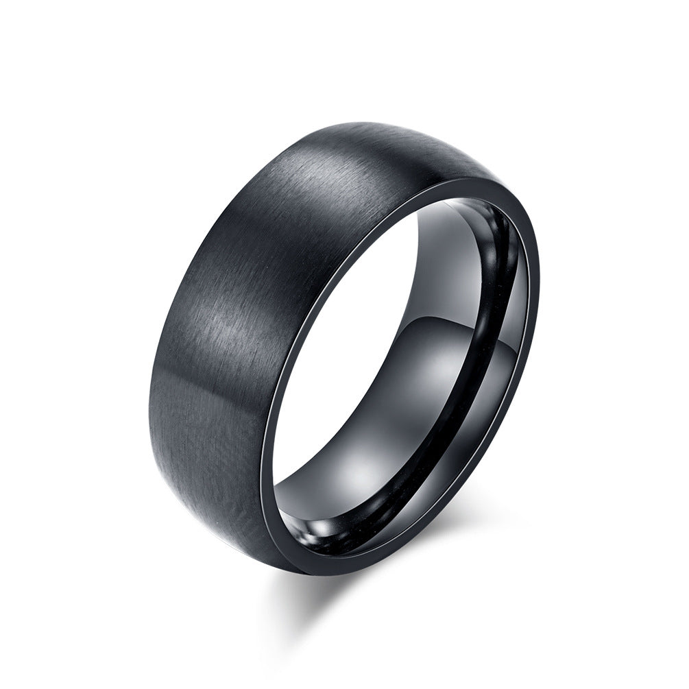 Cross-Border Amazon Simple Titanium Steel Matte Ring for Men