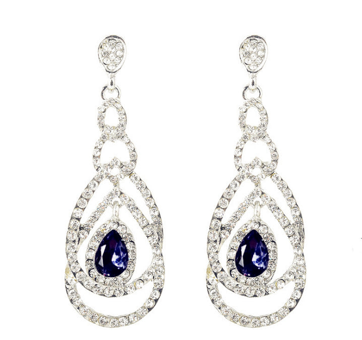 Vienna Verve Crystal Drop Earrings - Metal with Sparkling Gems