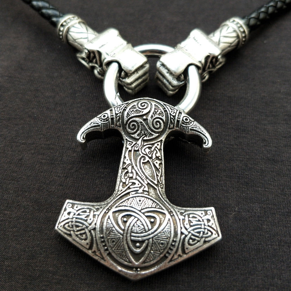 Viking Pirate Crow Pendant Necklace for Men - Norse Legacy Collection