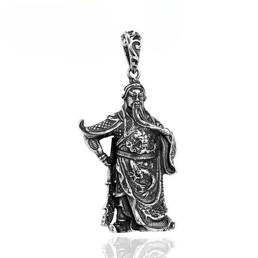 Titanium Steel Three-Dimensional Guan Gong Pendant for Men - Ethnic Style Wholesale Jewelry