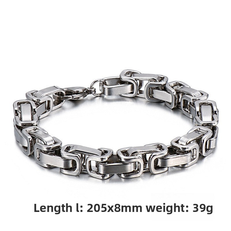 Men's Titanium Steel Handmade Emperor Chain – Stainless Steel Return Bracelet