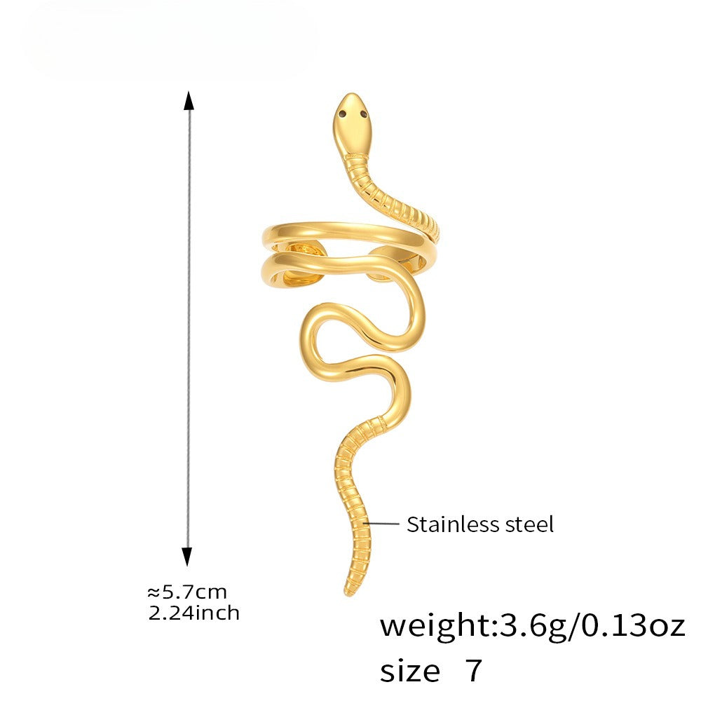 Planderful Stainless Steel Serpentine Ring Unisex Open