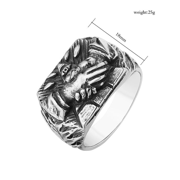 Planderful Masonic Triangle Eye Ring Unisex Steel Jewelry For Protection And Cooperation