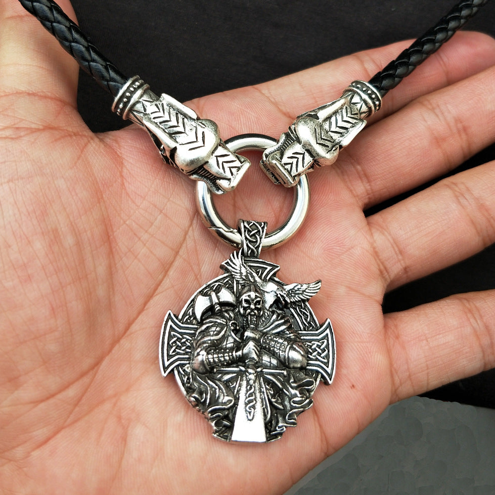 Viking Odin Myth Necklace - Norse Legacy Metal Pendant