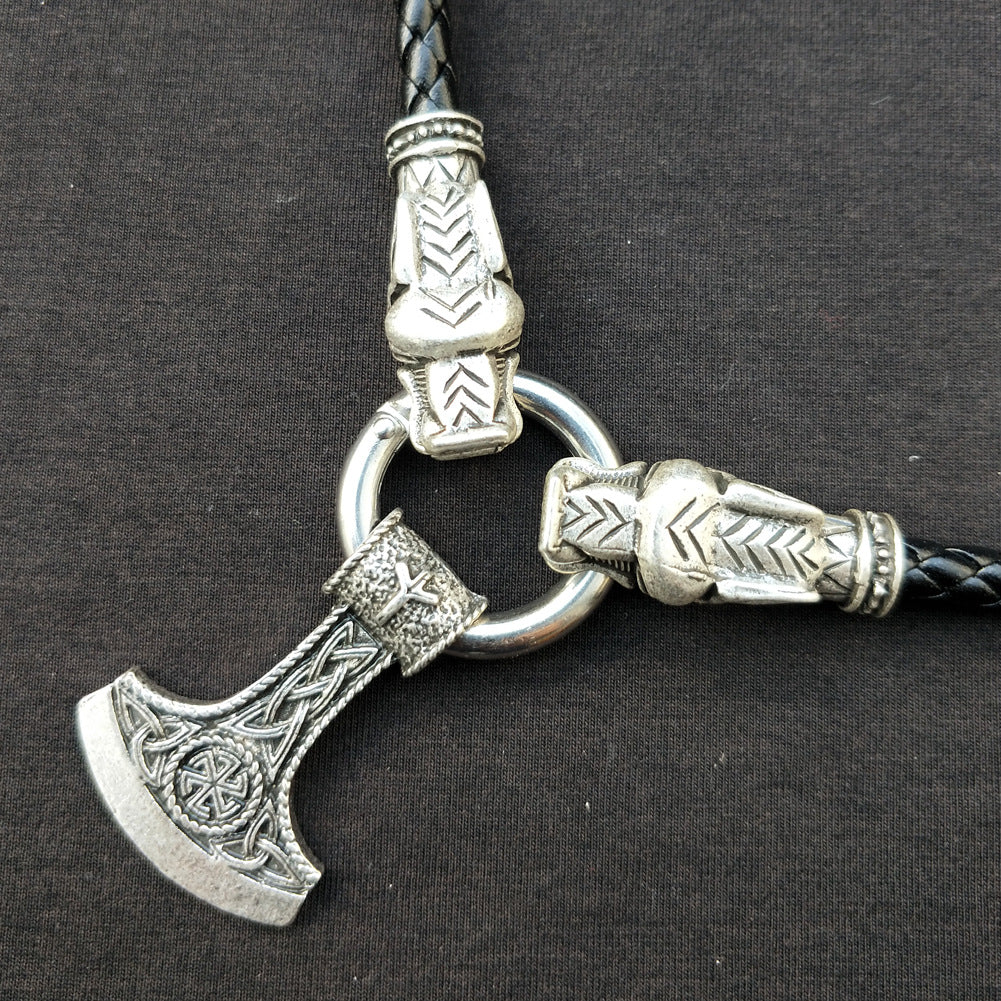 Viking Rune Hammer Necklace - Handcrafted Norse Legacy Jewelry for Men