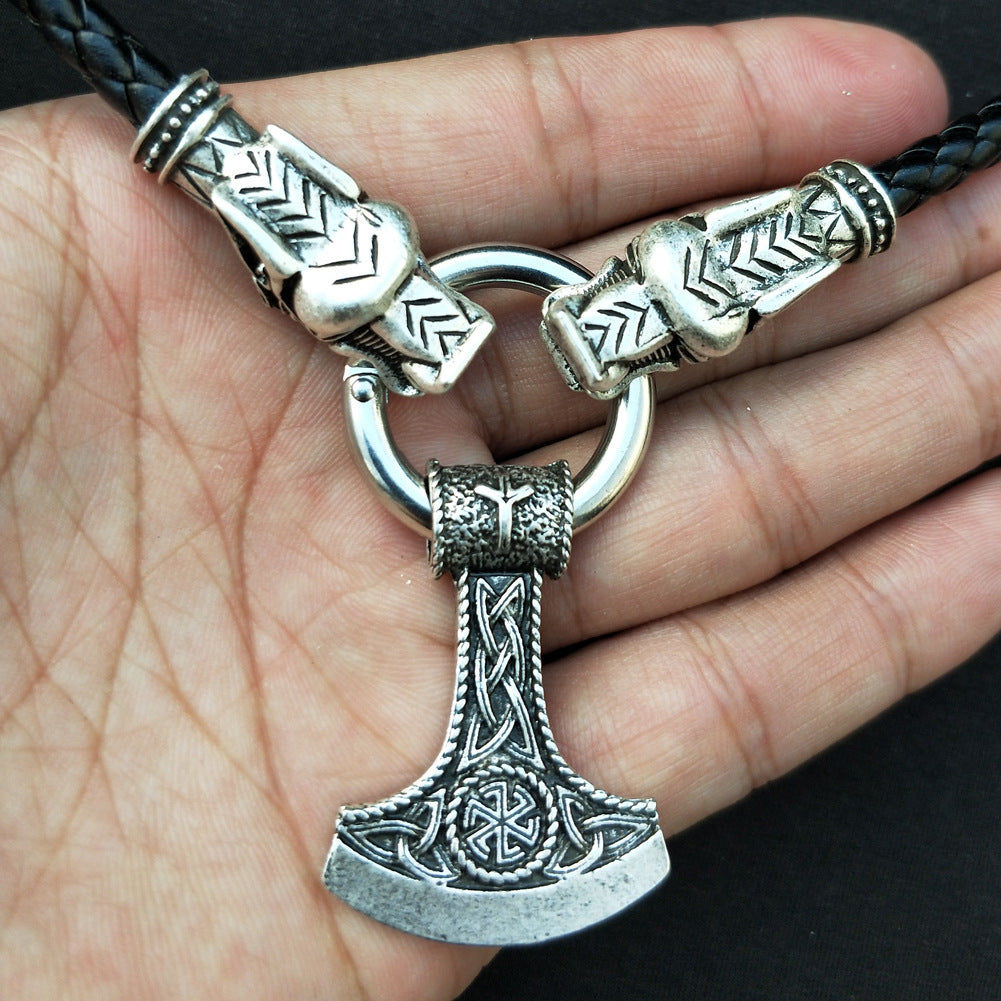 Viking Rune Hammer Necklace - Handcrafted Norse Legacy Jewelry for Men