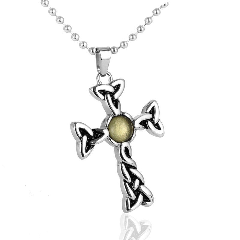 Punk Style Titanium Steel Cross Pendant for Men and Women by Planderful
