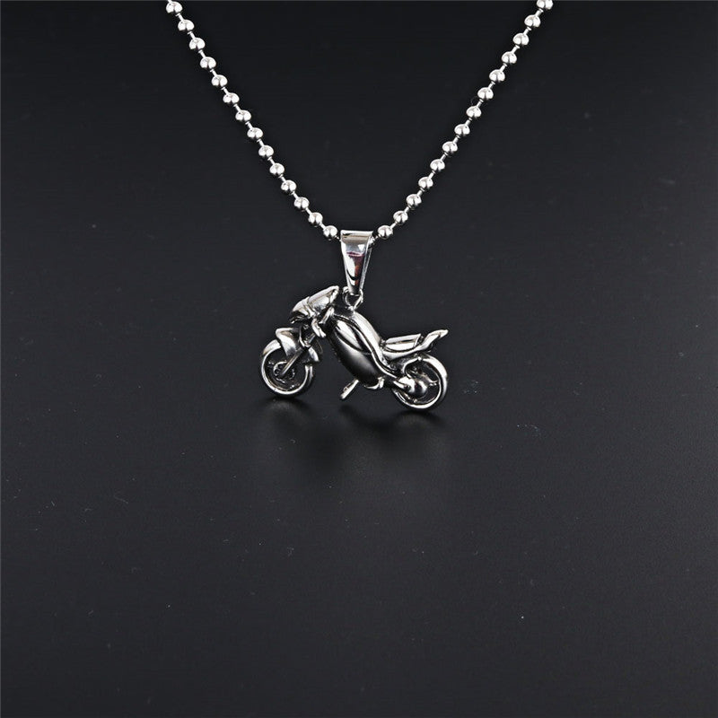 Titanium Steel Punk Rock Motorcycle Pendant Necklace for Men - Wholesale Locomotive Accessories