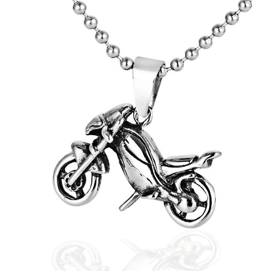 Titanium Steel Punk Rock Motorcycle Pendant Necklace for Men - Wholesale Locomotive Accessories