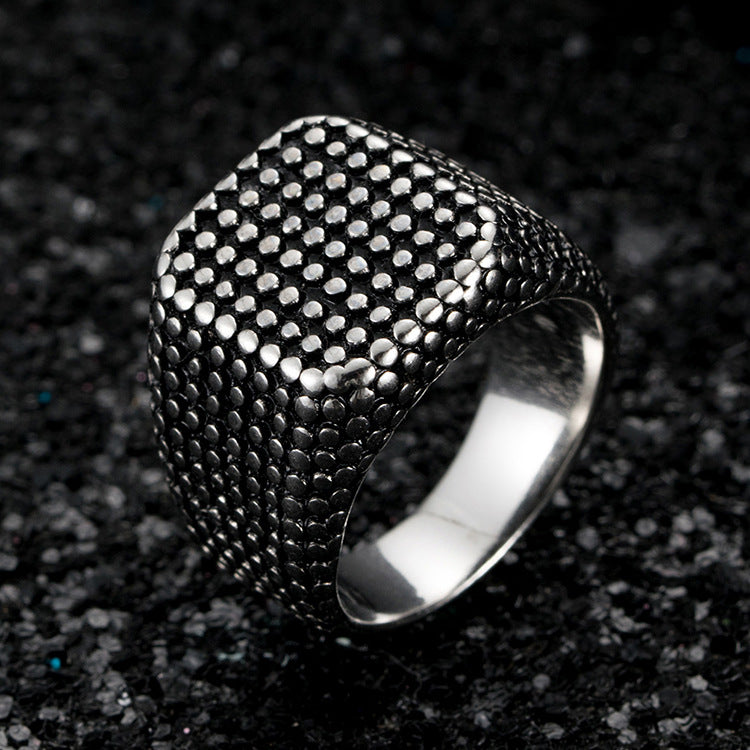 Source Point Texture Casting Domineering Men's Ring