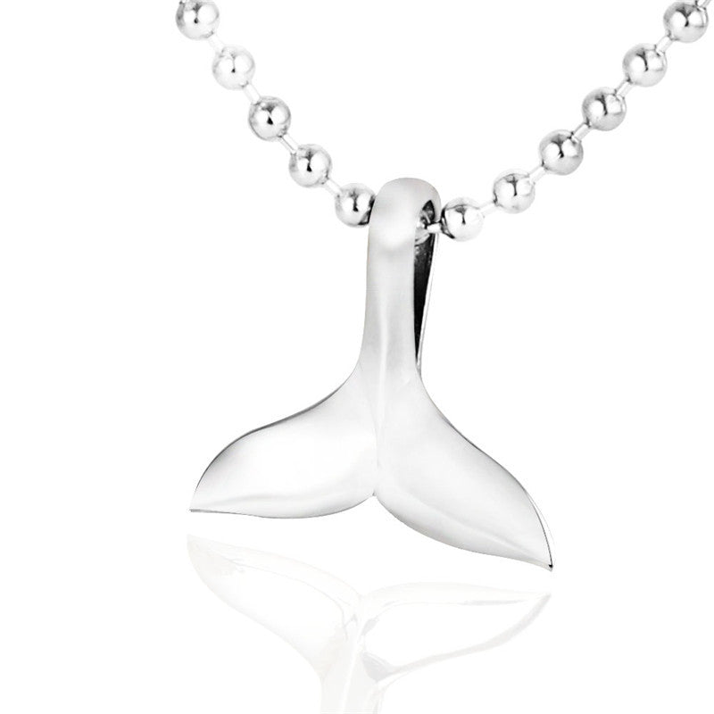 Titanium Steel Mermaid Tail Pendant Necklace for Women - Wholesale Collarbone Chain