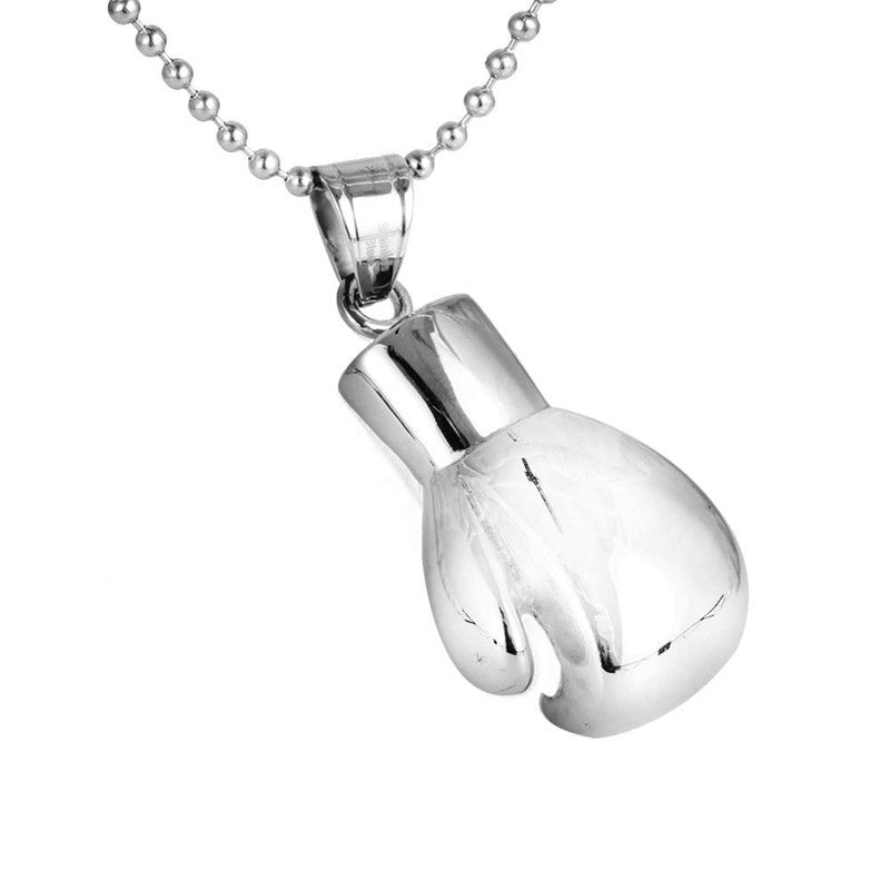 Punk Rock Titanium Steel Boxing Pendant Necklace for Men - High Quality Fitness Accessory Wholesale
