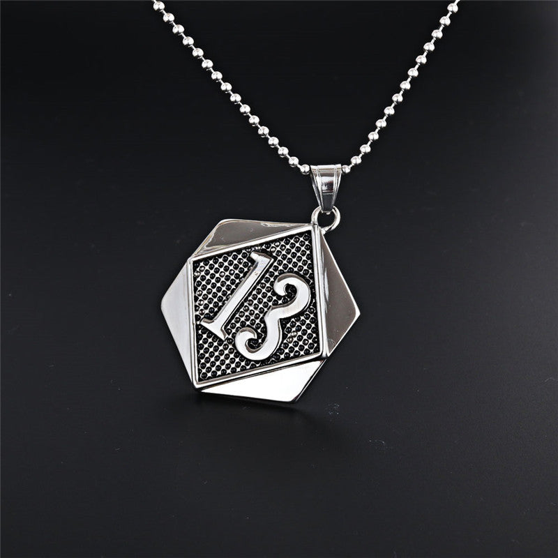Titanium Steel Punk Rock Pendant Necklace for Men - Rhombus Design, Wholesale European and American Style