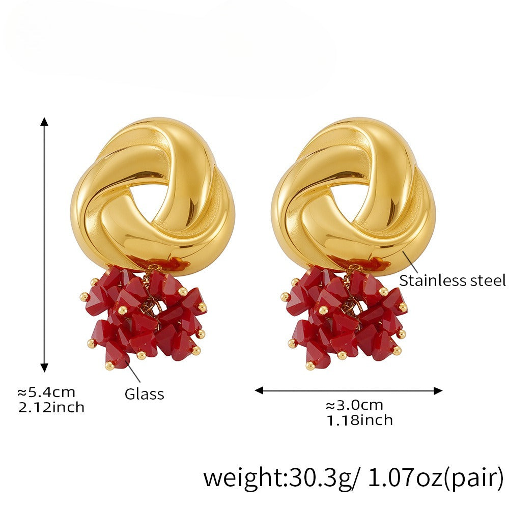 Planderful Geometric Tassel Stained Glass Earrings Women