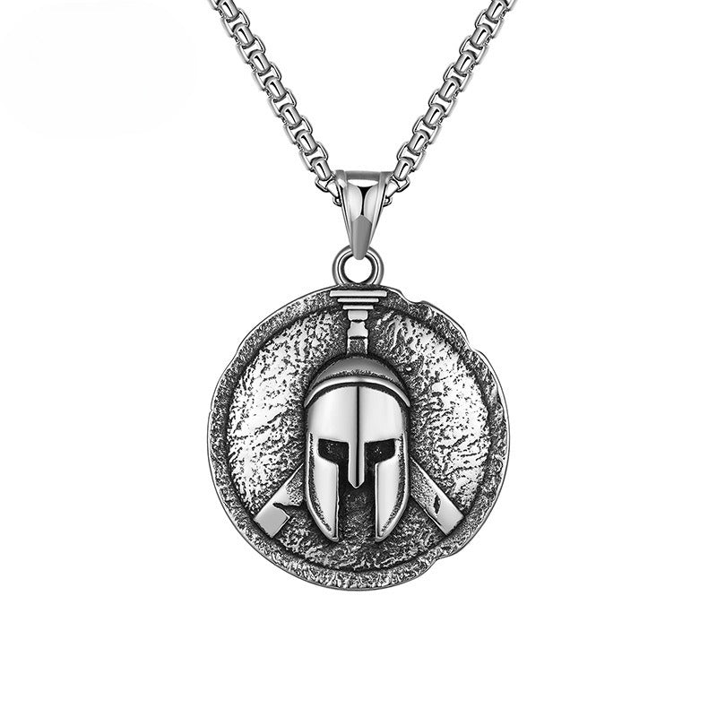 Titanium Steel Necklace - Vintage Spartan Pendant For Men With Hip Hop Style Urban Streetwear