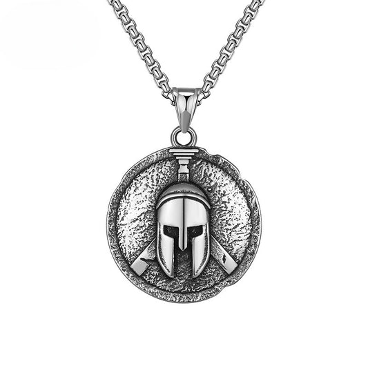 Titanium Steel Necklace - Vintage Spartan Pendant For Men With Hip Hop Style Urban Streetwear